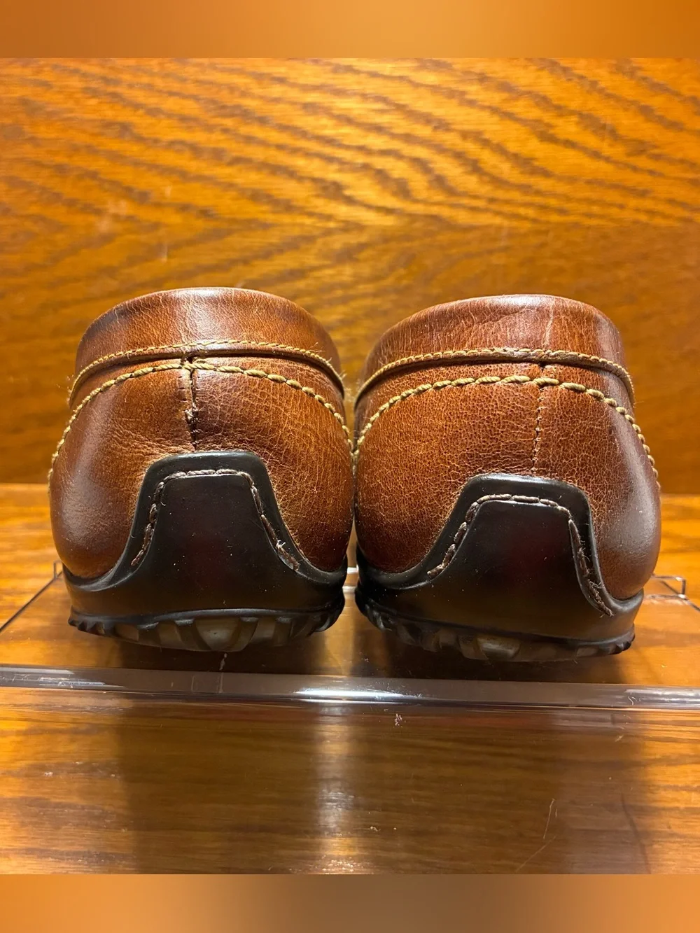 Martin Dingman Vibram Sole Penny Loafers Brown Leather Size 9.5
